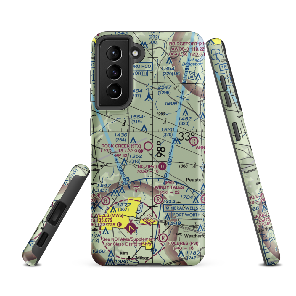 Rock Creek Ranch Airport (5TX) VFR Sectional Samsung Phone Case Samsung Galaxy S21 FE model shown