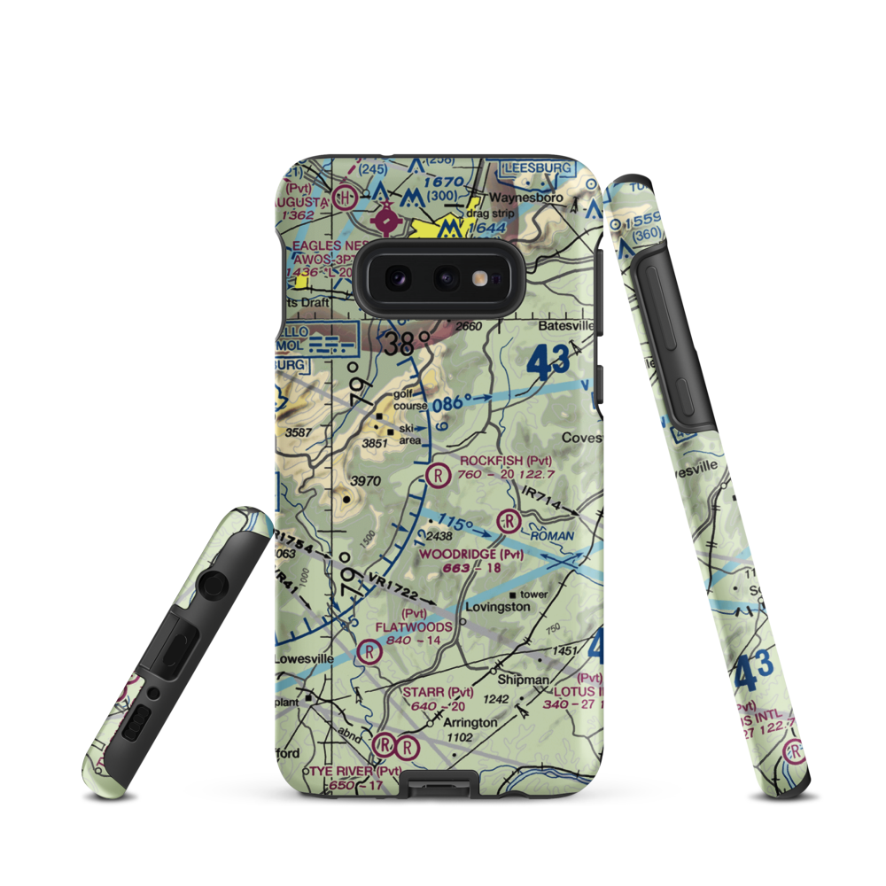 Rockfish Airport (VG22) VFR Sectional Samsung Phone Case Samsung Galaxy S10e model shown