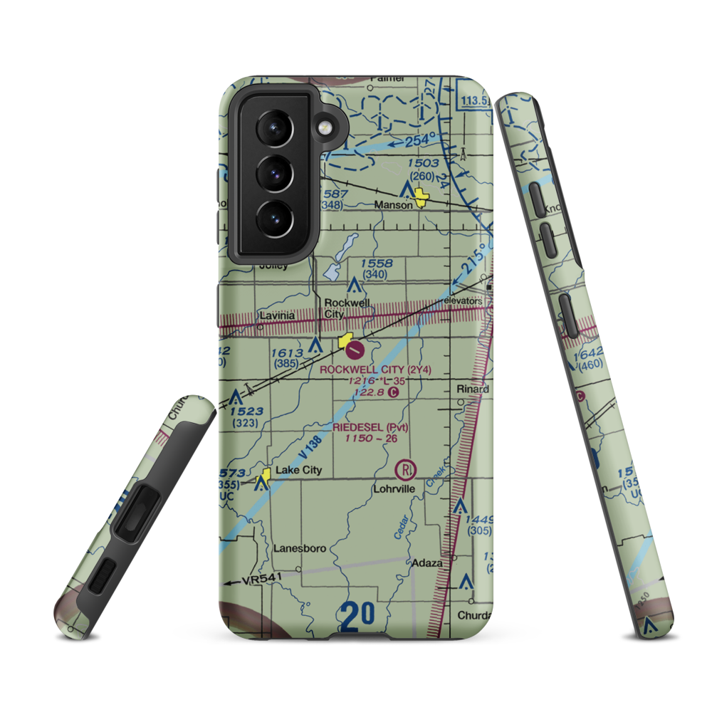 Rockwell City Municipal Airport (2Y4) VFR Sectional Samsung Phone Case Samsung Galaxy S21 FE model shown