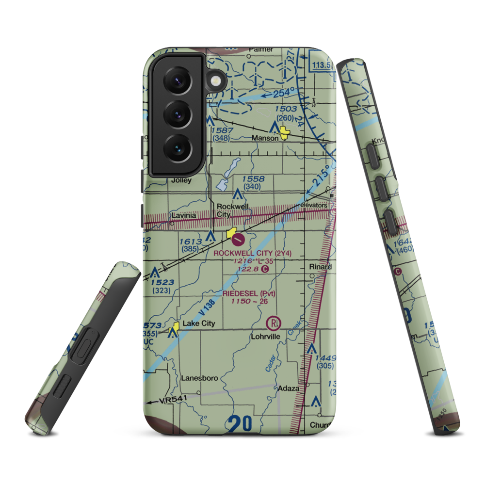 Rockwell City Municipal Airport (2Y4) VFR Sectional Samsung Phone Case Samsung Galaxy S22 Plus model shown