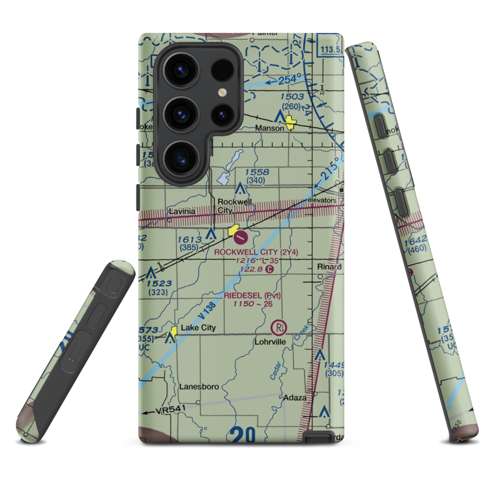 Rockwell City Municipal Airport (2Y4) VFR Sectional Samsung Phone Case Samsung Galaxy S23 Ultra model shown