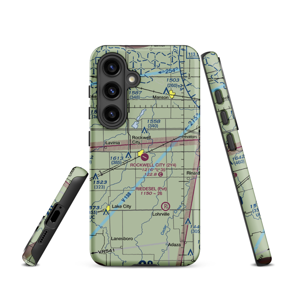 Rockwell City Municipal Airport (2Y4) VFR Sectional Samsung Phone Case Samsung Galaxy S24 model shown