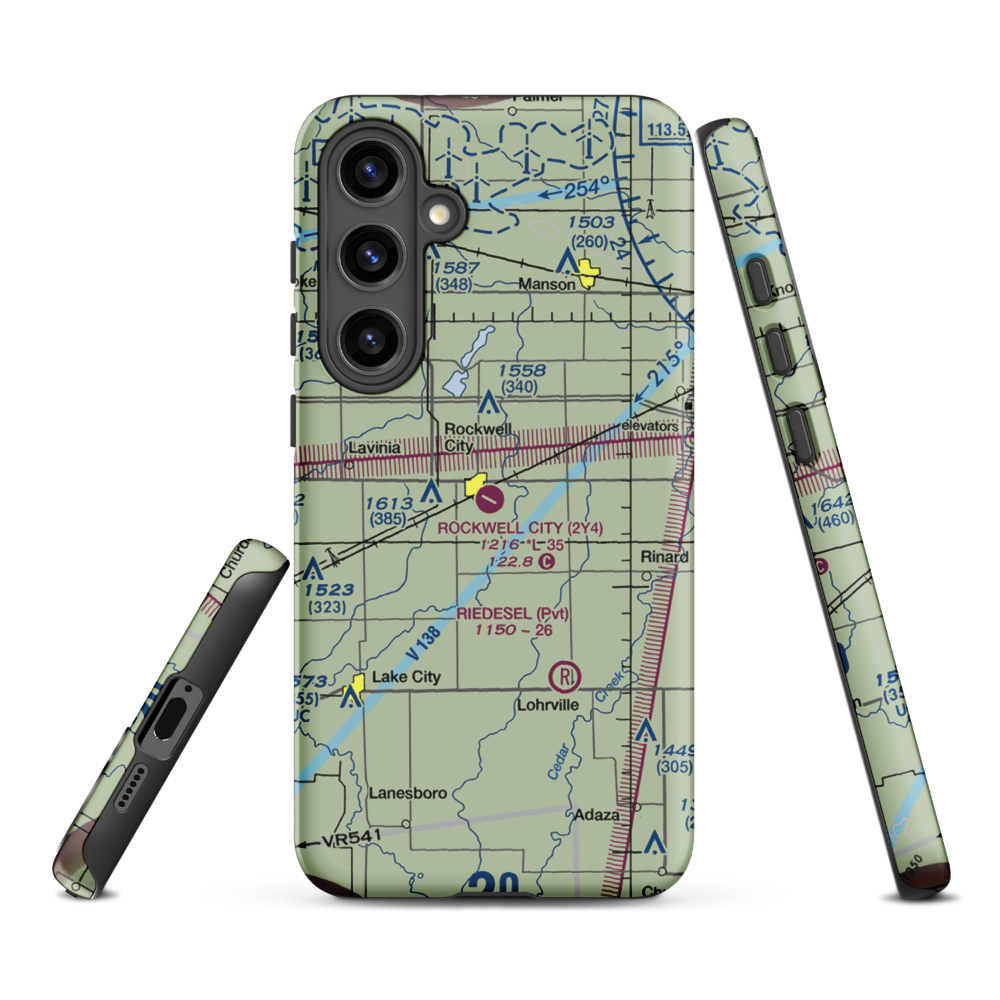 Rockwell City Municipal Airport (2Y4) VFR Sectional Samsung Phone Case Samsung Galaxy S24 Plus model shown