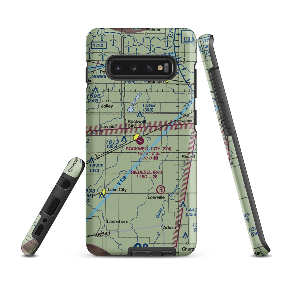 Rockwell City Municipal Airport (2Y4) VFR Sectional Samsung Phone Case Samsung Galaxy S10 Plus model shown