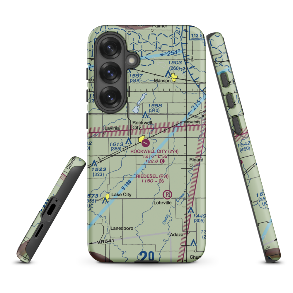 Rockwell City Municipal Airport (2Y4) VFR Sectional Samsung Phone Case Samsung Galaxy S25 Plus model shown