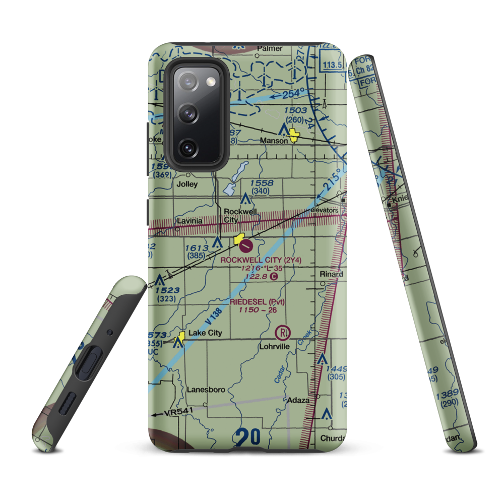 Rockwell City Municipal Airport (2Y4) VFR Sectional Samsung Phone Case Samsung Galaxy S20 FE model shown