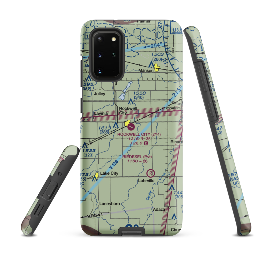 Rockwell City Municipal Airport (2Y4) VFR Sectional Samsung Phone Case Samsung Galaxy S20 Plus model shown
