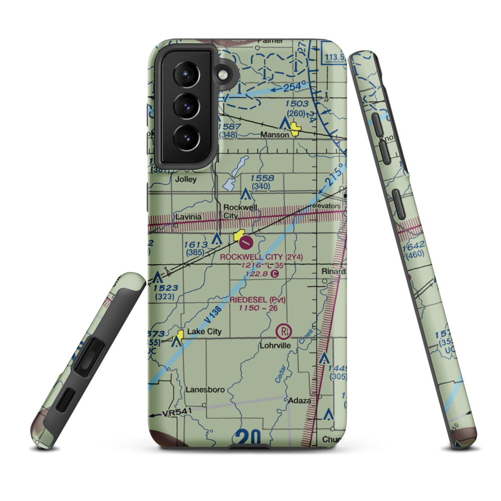 Rockwell City Municipal Airport (2Y4) VFR Sectional Samsung Phone Case Samsung Galaxy S21 Plus model shown