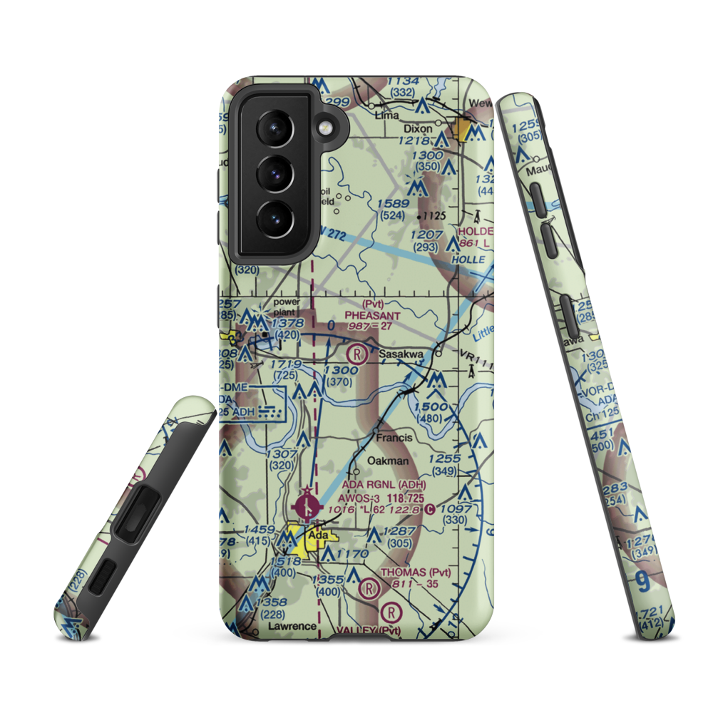 Rocky Point Airport (90OK) VFR Sectional Samsung Phone Case Samsung Galaxy S21 FE model shown