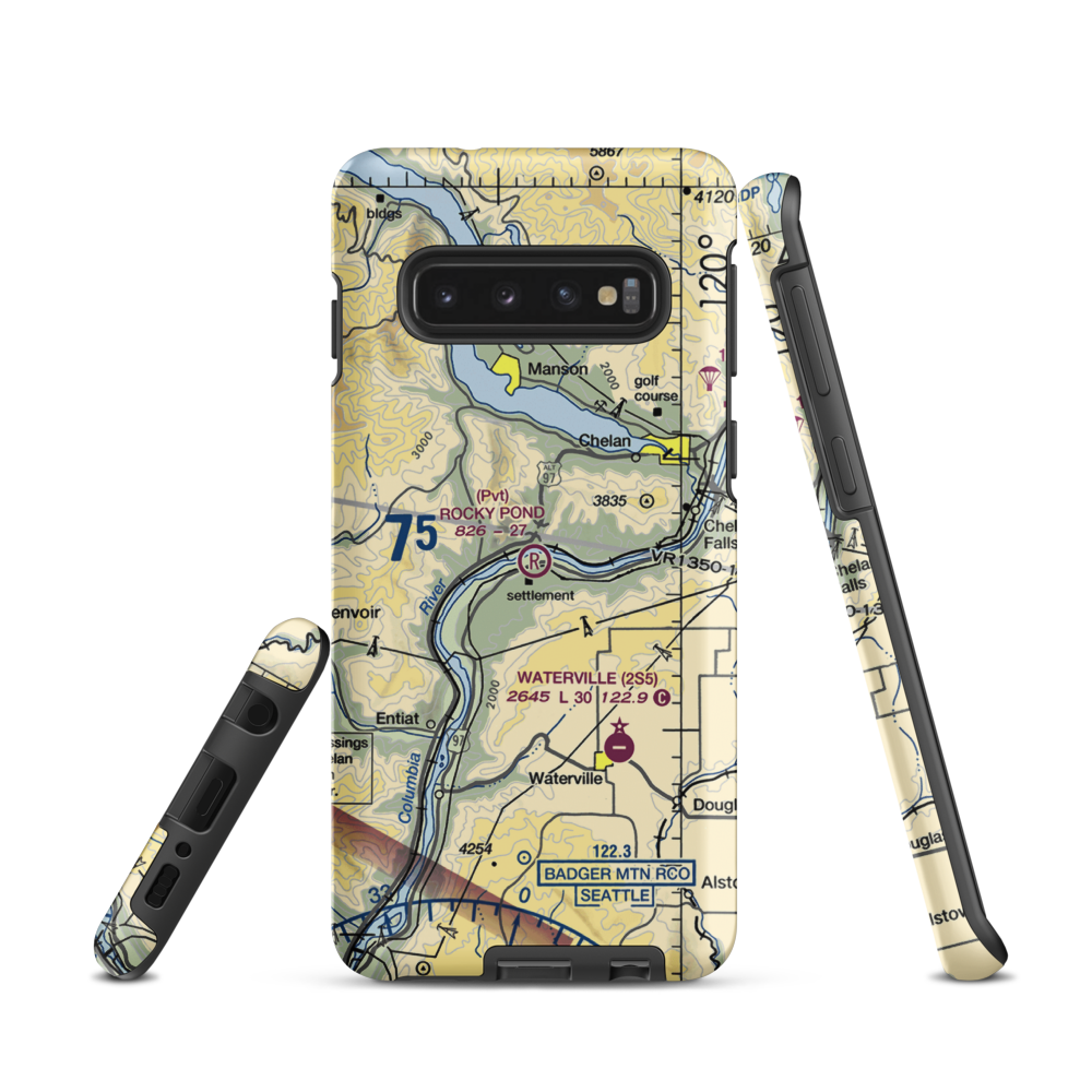 Rocky Pond Airstrip (13WA) VFR Sectional Samsung Phone Case Samsung Galaxy S10 model shown