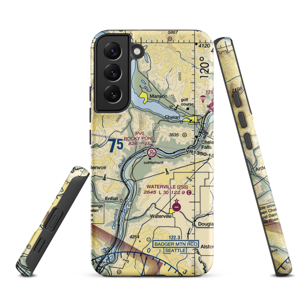 Rocky Pond Airstrip (13WA) VFR Sectional Samsung Phone Case Samsung Galaxy S22 Plus model shown
