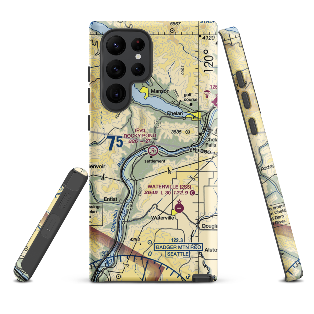 Rocky Pond Airstrip (13WA) VFR Sectional Samsung Phone Case Samsung Galaxy S22 Ultra model shown