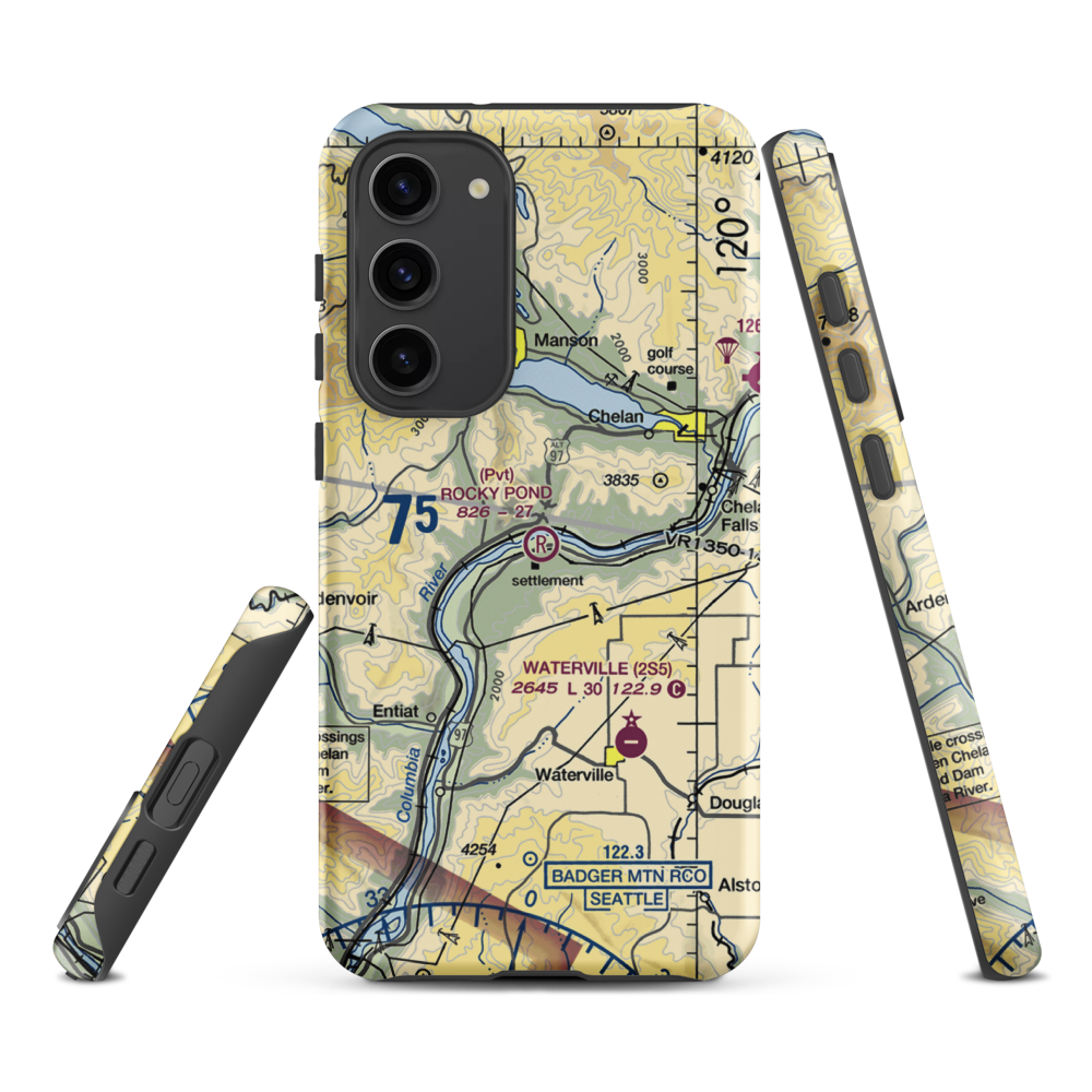 Rocky Pond Airstrip (13WA) VFR Sectional Samsung Phone Case Samsung Galaxy S23 Plus model shown