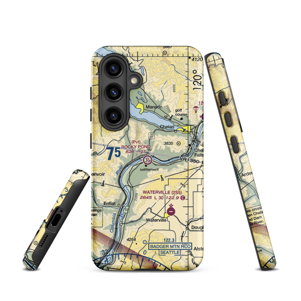 Rocky Pond Airstrip (13WA) VFR Sectional Samsung Phone Case Samsung Galaxy S24 model shown