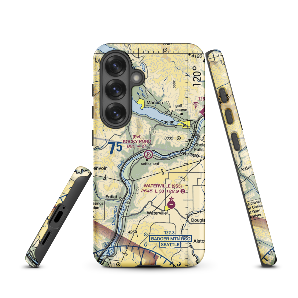 Rocky Pond Airstrip (13WA) VFR Sectional Samsung Phone Case Samsung Galaxy S25 model shown