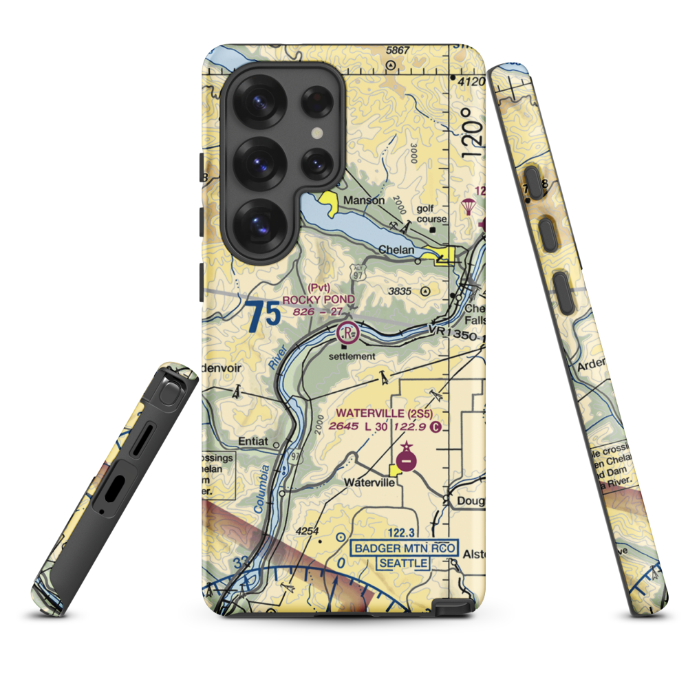 Rocky Pond Airstrip (13WA) VFR Sectional Samsung Phone Case Samsung Galaxy S25 Ultra model shown