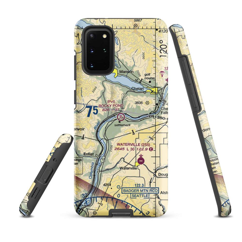 Rocky Pond Airstrip (13WA) VFR Sectional Samsung Phone Case Samsung Galaxy S20 Plus model shown