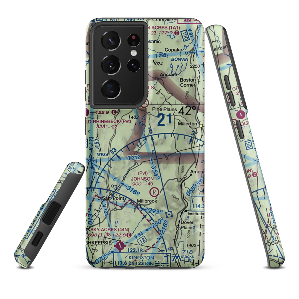 Rocky Reef Farm Airport (0NK8) VFR Sectional Samsung Phone Case Samsung Galaxy S21 Plus model shown