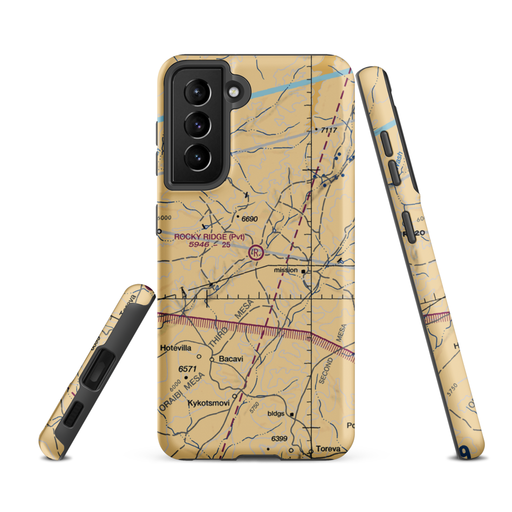 Rocky Ridge Airport (50AZ) VFR Sectional Samsung Phone Case Samsung Galaxy S21 FE model shown