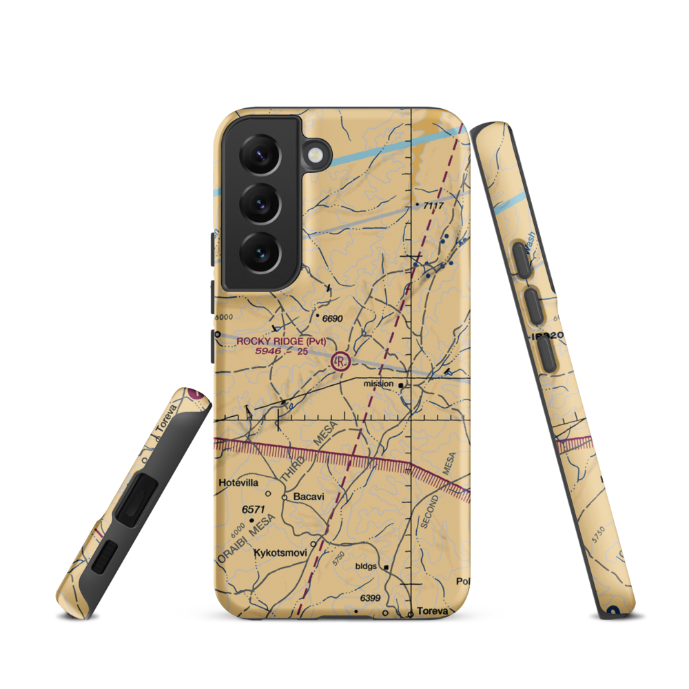 Rocky Ridge Airport (50AZ) VFR Sectional Samsung Phone Case Samsung Galaxy S22 model shown