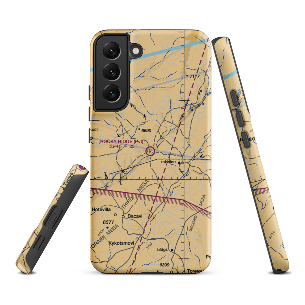 Rocky Ridge Airport (50AZ) VFR Sectional Samsung Phone Case Samsung Galaxy S22 Plus model shown