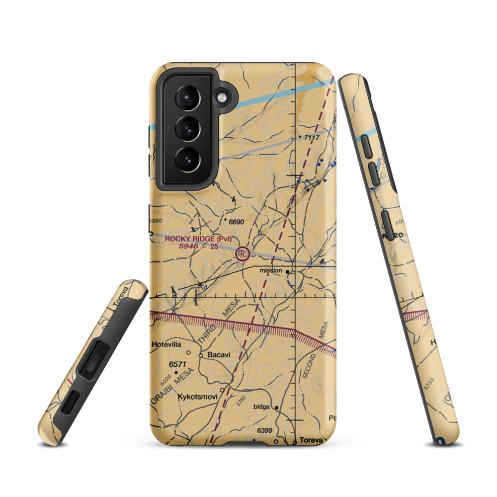 Rocky Ridge Airport (50AZ) VFR Sectional Samsung Phone Case Samsung Galaxy S21 model shown