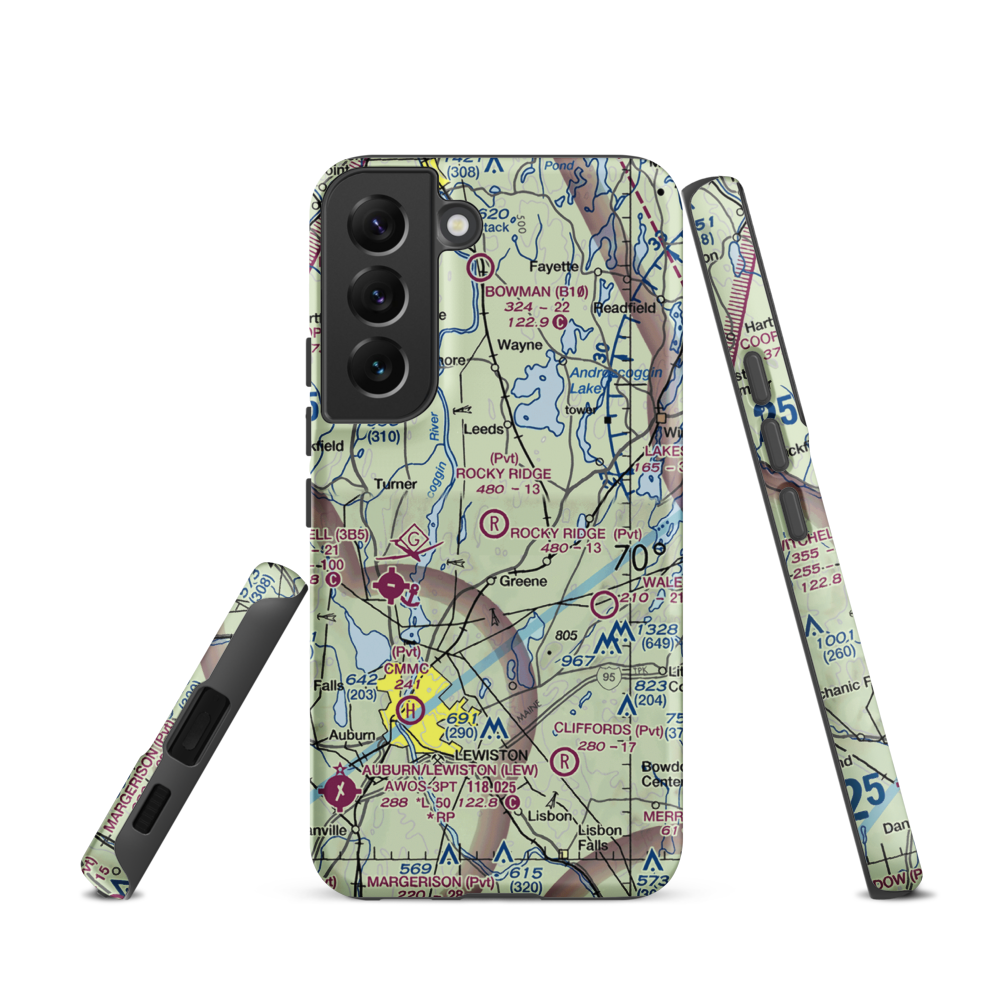 Rocky Ridge Airport (ME39) VFR Sectional Samsung Phone Case Samsung Galaxy S22 model shown