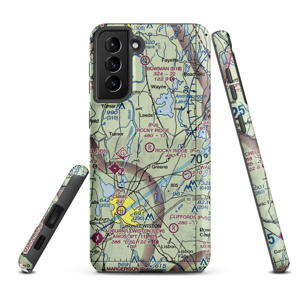 Rocky Ridge Airport (ME39) VFR Sectional Samsung Phone Case Samsung Galaxy S21 FE model shown