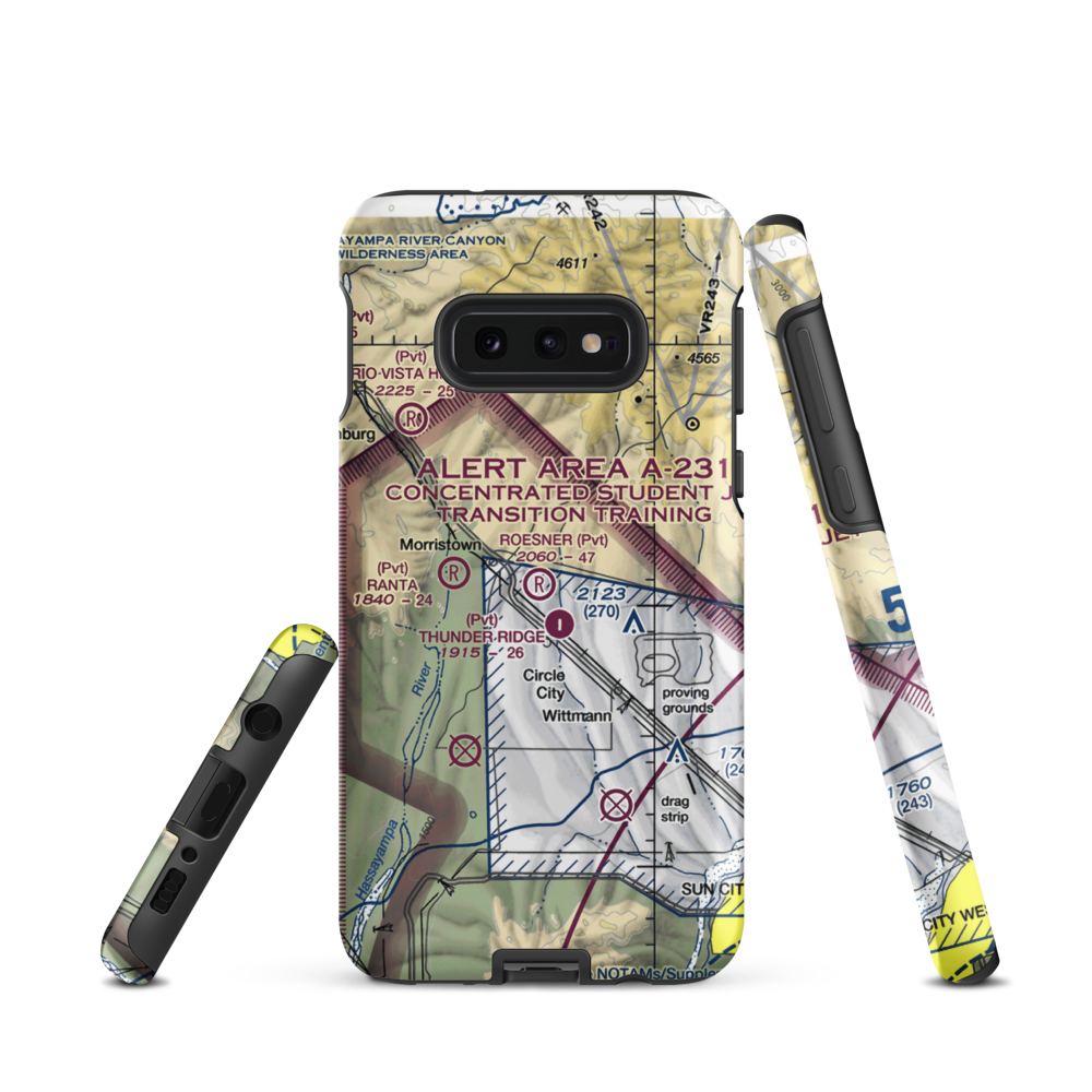 Roesner Ranch Airport (AZ32) VFR Sectional Samsung Phone Case Samsung Galaxy S10e model shown