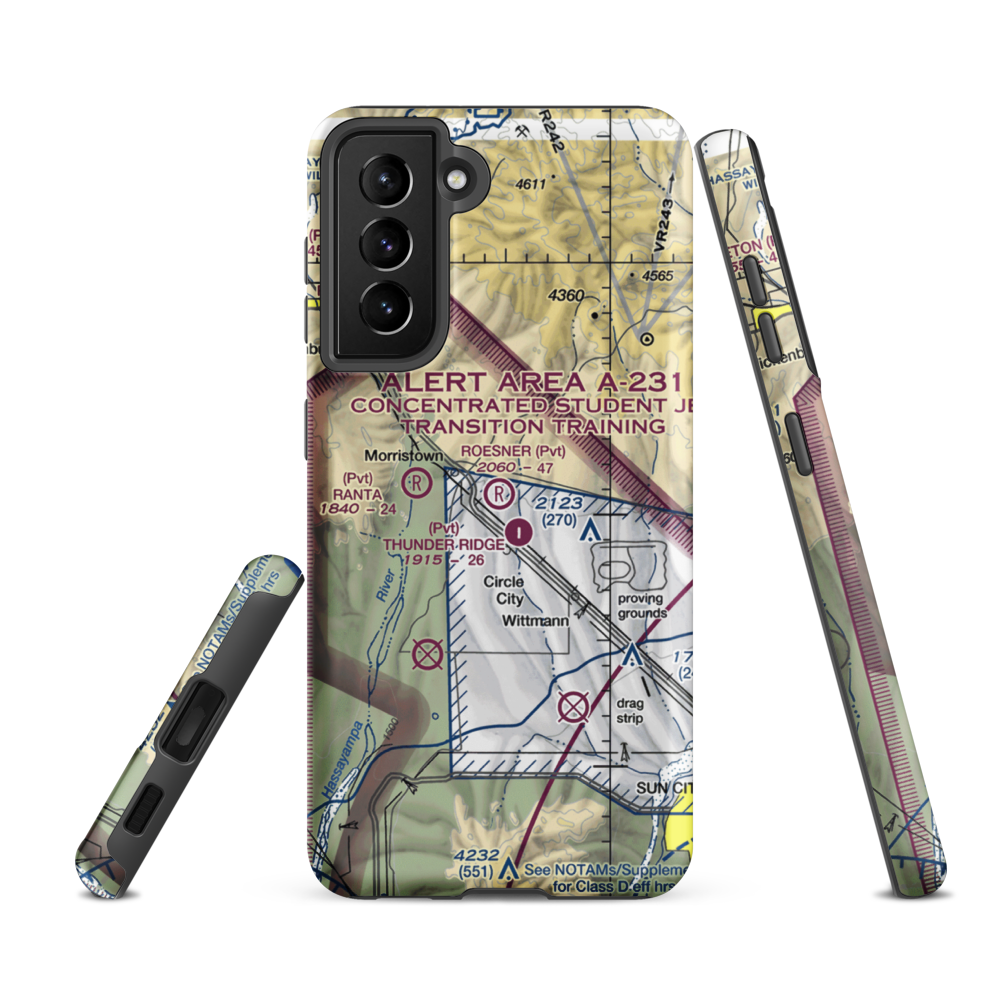Roesner Ranch Airport (AZ32) VFR Sectional Samsung Phone Case Samsung Galaxy S21 FE model shown