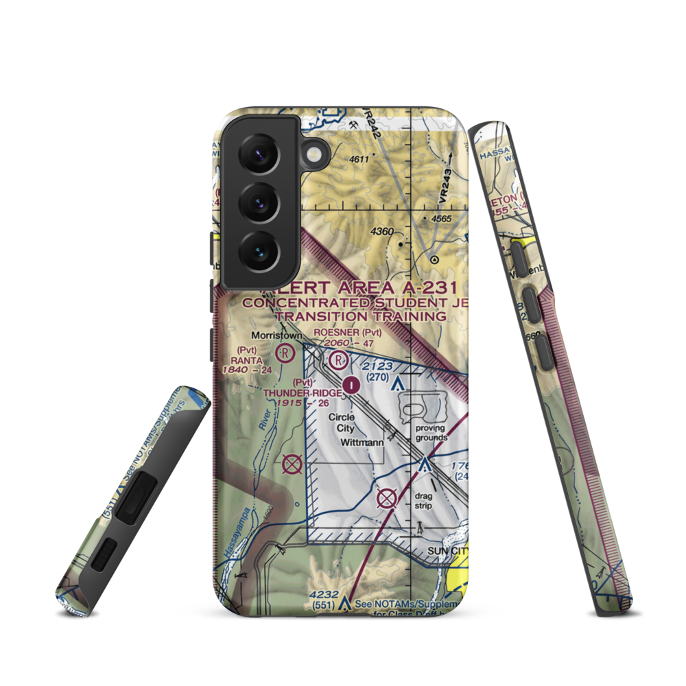 Roesner Ranch Airport (AZ32) VFR Sectional Samsung Phone Case Samsung Galaxy S22 model shown