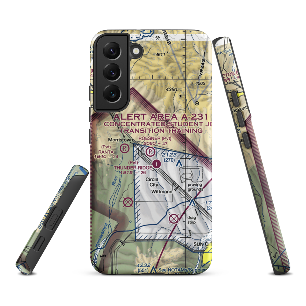 Roesner Ranch Airport (AZ32) VFR Sectional Samsung Phone Case Samsung Galaxy S22 Plus model shown