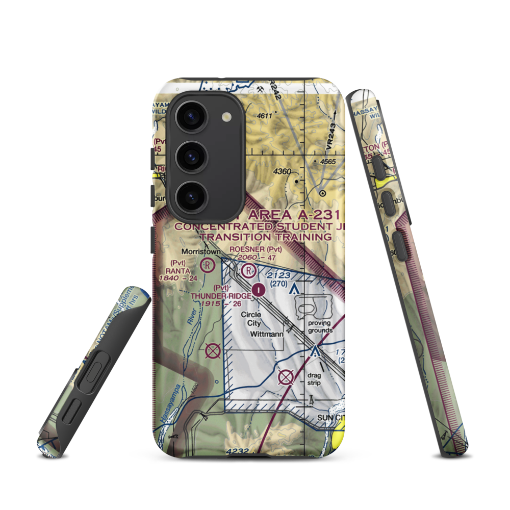 Roesner Ranch Airport (AZ32) VFR Sectional Samsung Phone Case Samsung Galaxy S23 model shown