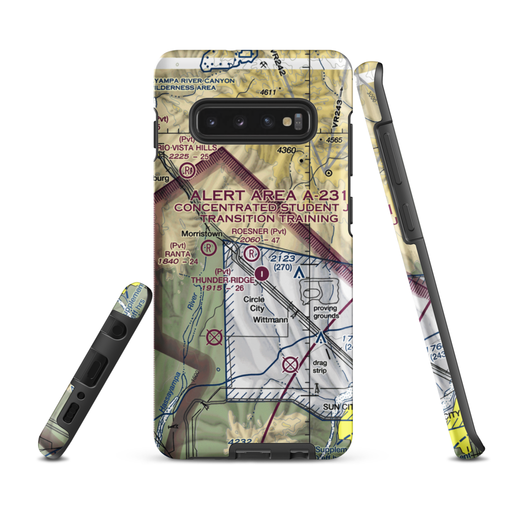 Roesner Ranch Airport (AZ32) VFR Sectional Samsung Phone Case Samsung Galaxy S10 Plus model shown