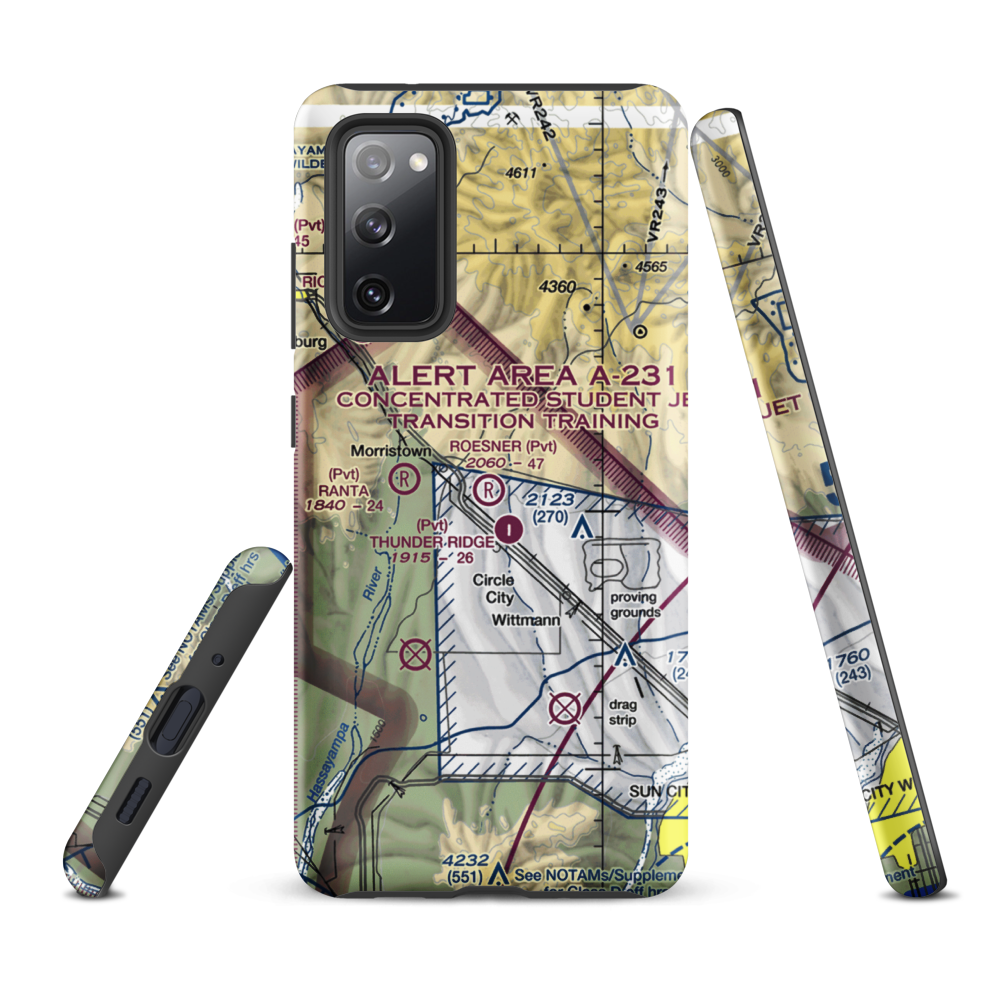 Roesner Ranch Airport (AZ32) VFR Sectional Samsung Phone Case Samsung Galaxy S20 FE model shown