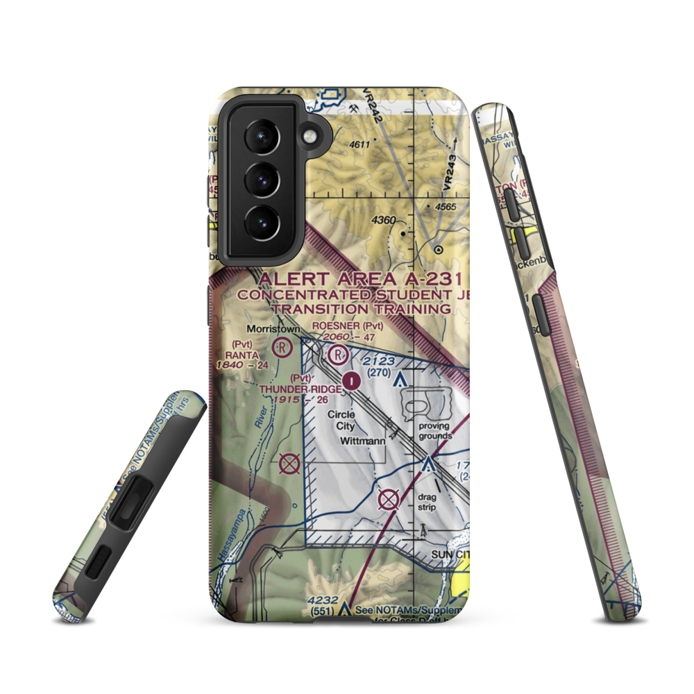 Roesner Ranch Airport (AZ32) VFR Sectional Samsung Phone Case Samsung Galaxy S21 model shown