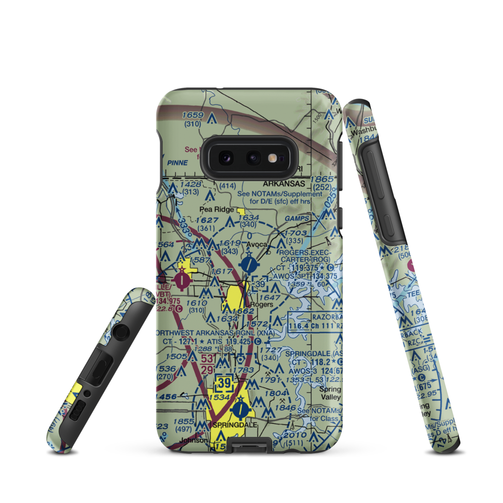 Rogers Municipal Airport-Carter Field (ROG) VFR Sectional Samsung Phone Case Samsung Galaxy S10e model shown
