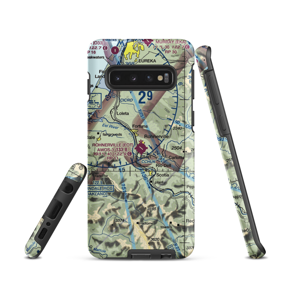 Rohnerville Airport (FOT) VFR Sectional Samsung Phone Case Samsung Galaxy S10 model shown