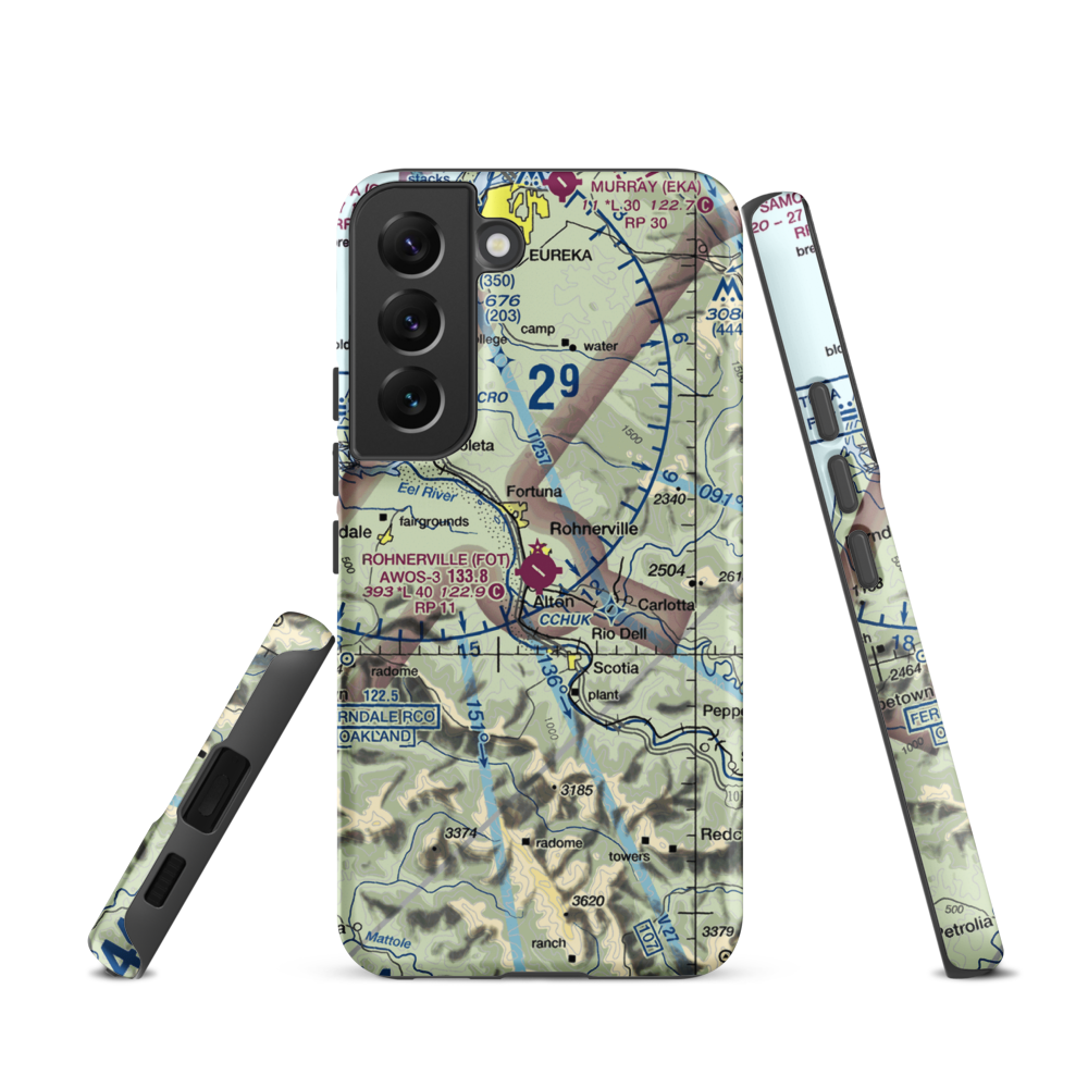 Rohnerville Airport (FOT) VFR Sectional Samsung Phone Case Samsung Galaxy S22 model shown