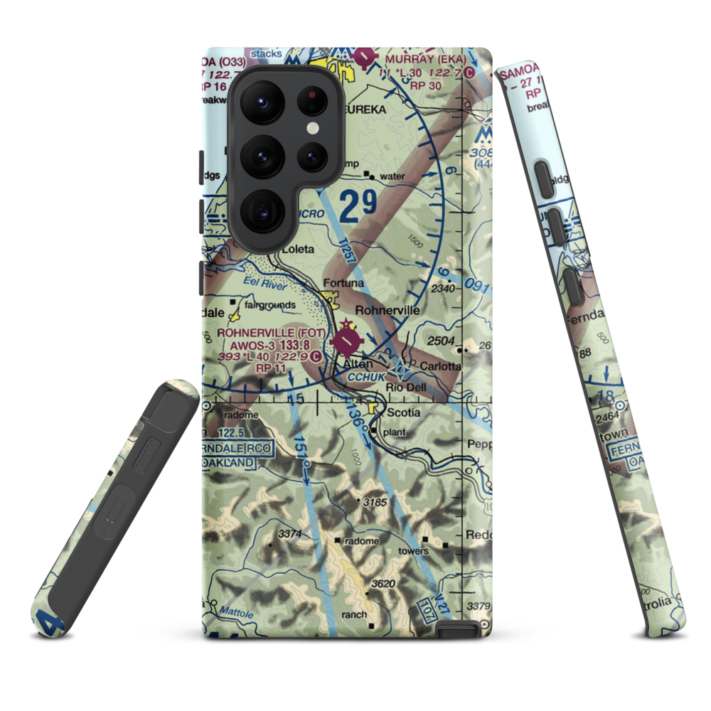 Rohnerville Airport (FOT) VFR Sectional Samsung Phone Case Samsung Galaxy S22 Ultra model shown