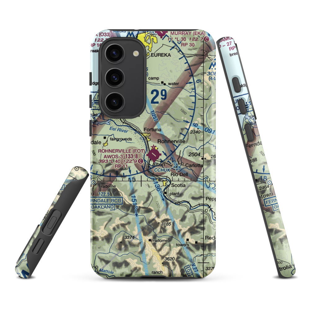 Rohnerville Airport (FOT) VFR Sectional Samsung Phone Case Samsung Galaxy S23 Plus model shown