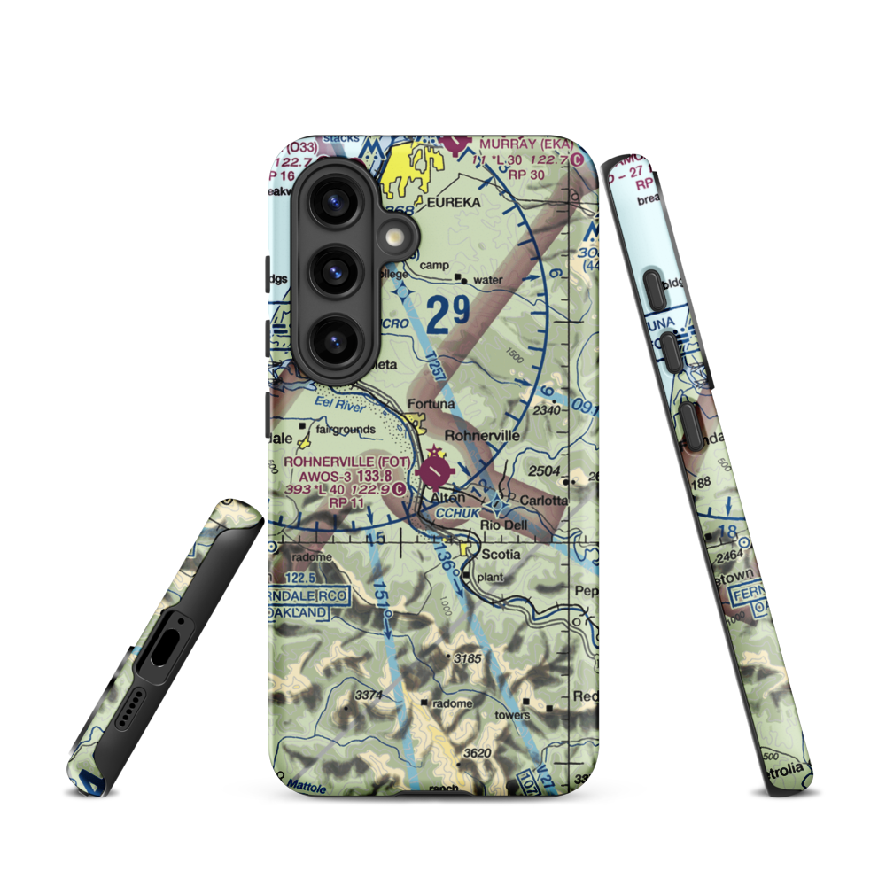 Rohnerville Airport (FOT) VFR Sectional Samsung Phone Case Samsung Galaxy S24 model shown