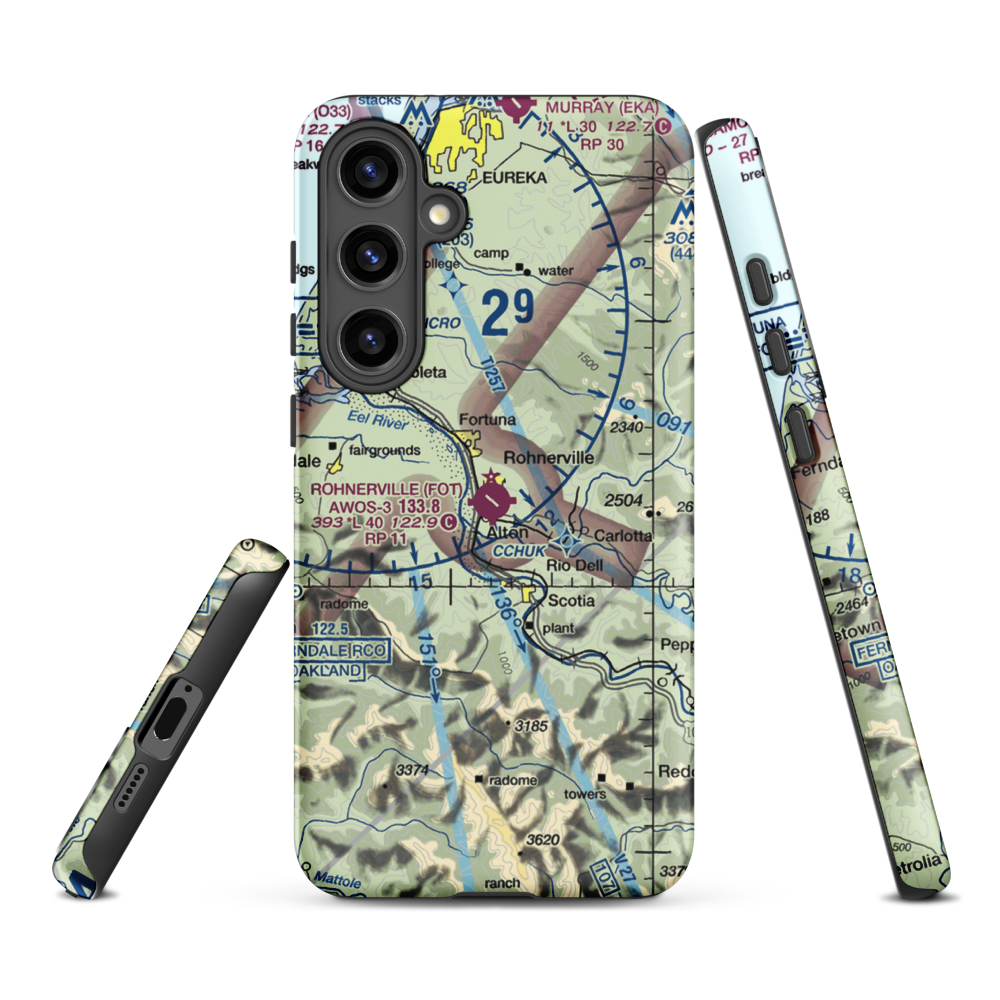 Rohnerville Airport (FOT) VFR Sectional Samsung Phone Case Samsung Galaxy S24 Plus model shown