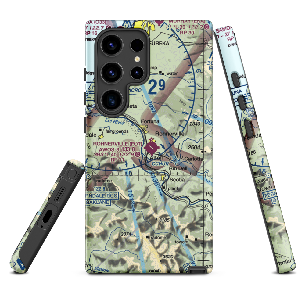 Rohnerville Airport (FOT) VFR Sectional Samsung Phone Case Samsung Galaxy S24 Ultra model shown