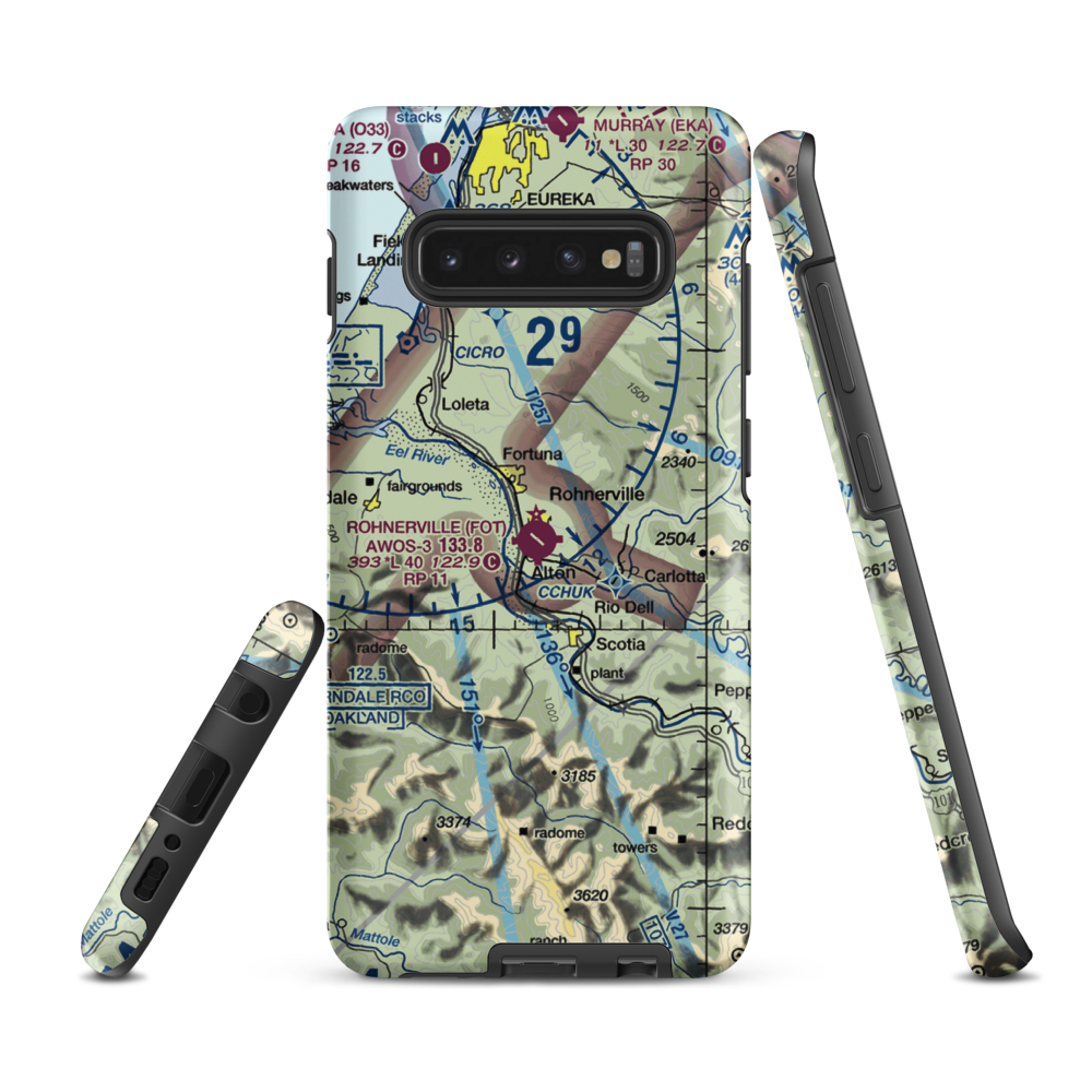 Rohnerville Airport (FOT) VFR Sectional Samsung Phone Case Samsung Galaxy S10 Plus model shown