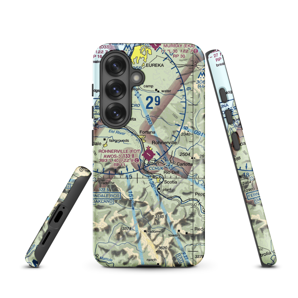 Rohnerville Airport (FOT) VFR Sectional Samsung Phone Case Samsung Galaxy S25 model shown