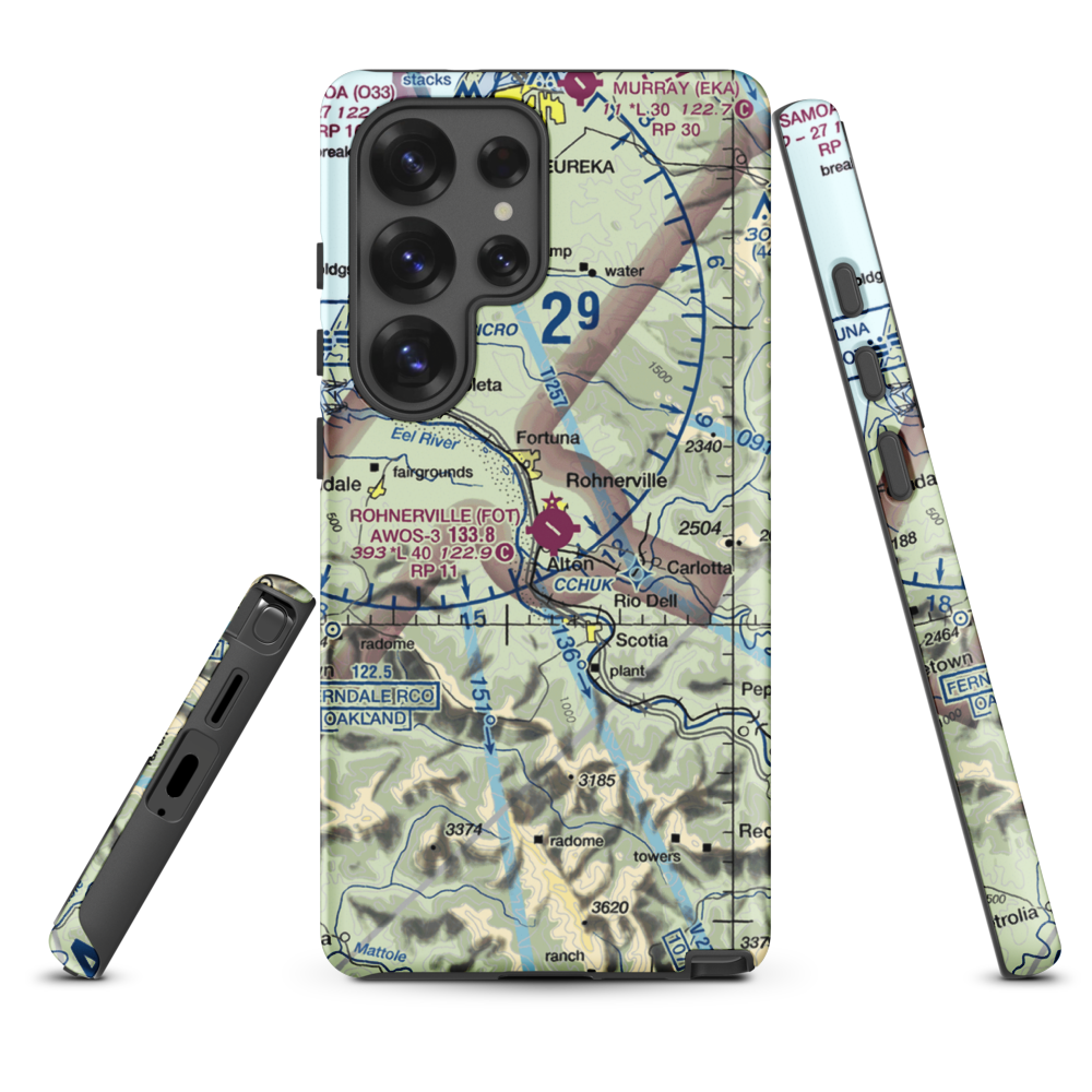 Rohnerville Airport (FOT) VFR Sectional Samsung Phone Case Samsung Galaxy S25 Ultra model shown