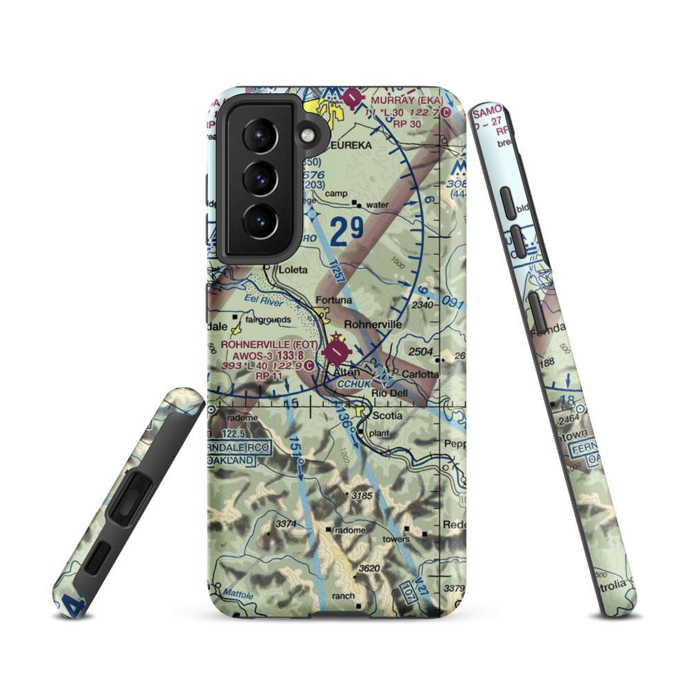 Rohnerville Airport (FOT) VFR Sectional Samsung Phone Case Samsung Galaxy S21 model shown