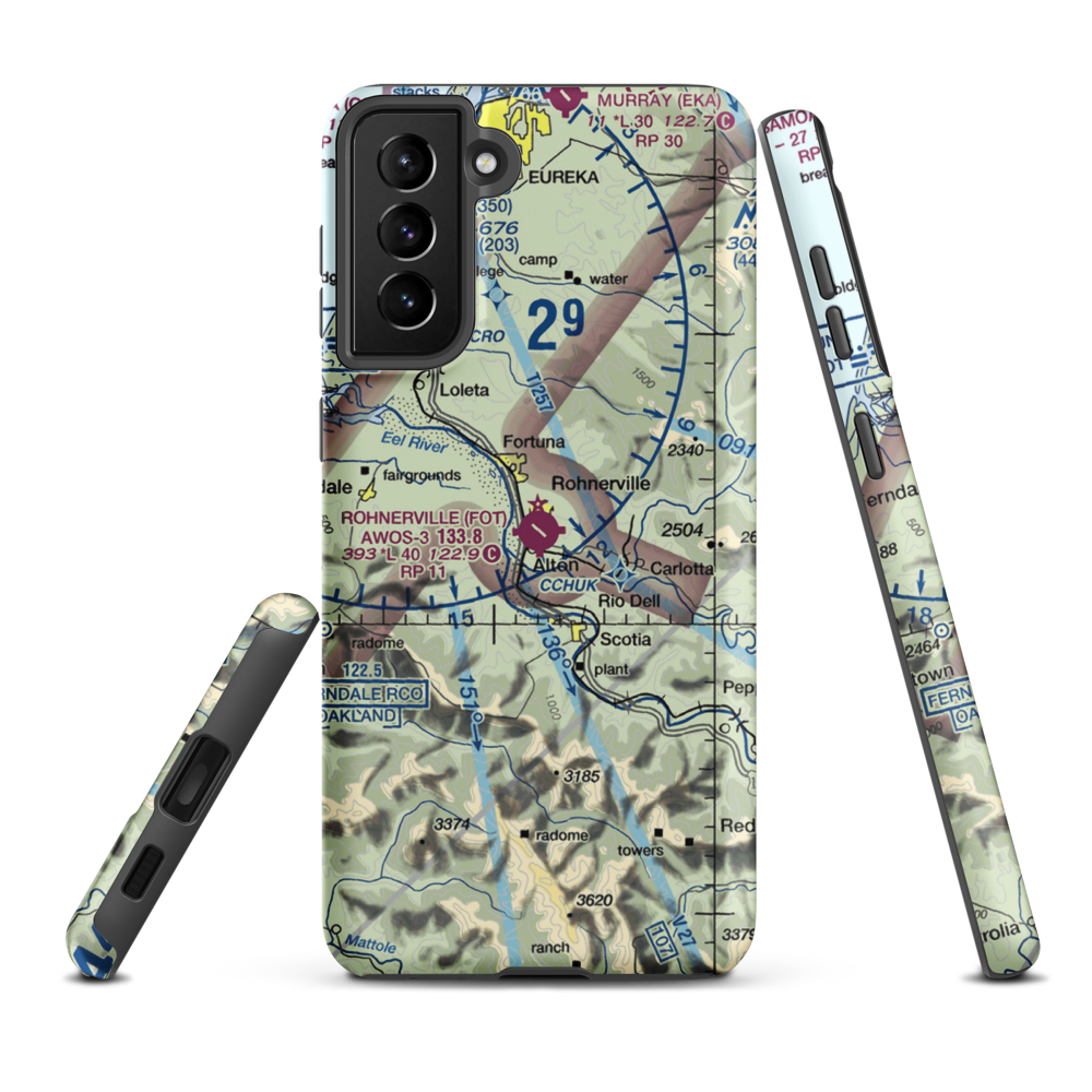 Rohnerville Airport (FOT) VFR Sectional Samsung Phone Case Samsung Galaxy S21 Plus model shown