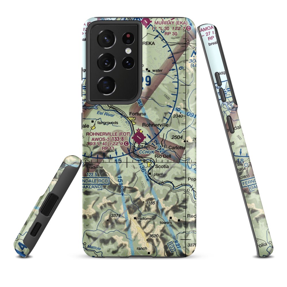 Rohnerville Airport (FOT) VFR Sectional Samsung Phone Case Samsung Galaxy S21 Plus model shown
